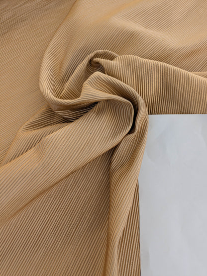 Tapestry Silk Ottoman Almond Wide Ribbed Fabric - Golden -  By The Yard