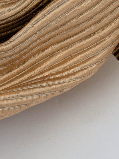 Tapestry Silk Ottoman Almond Wide Ribbed Fabric - Golden -  By The Yard