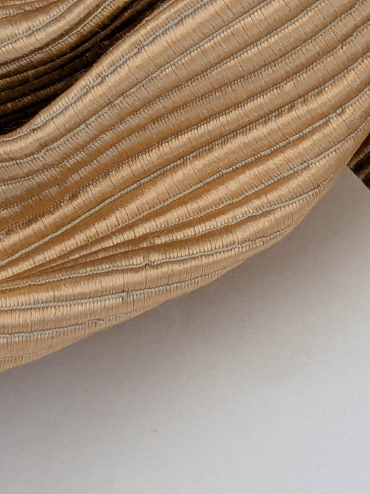 Tapestry Silk Ottoman Almond Wide Ribbed Fabric - Golden -  By The Yard