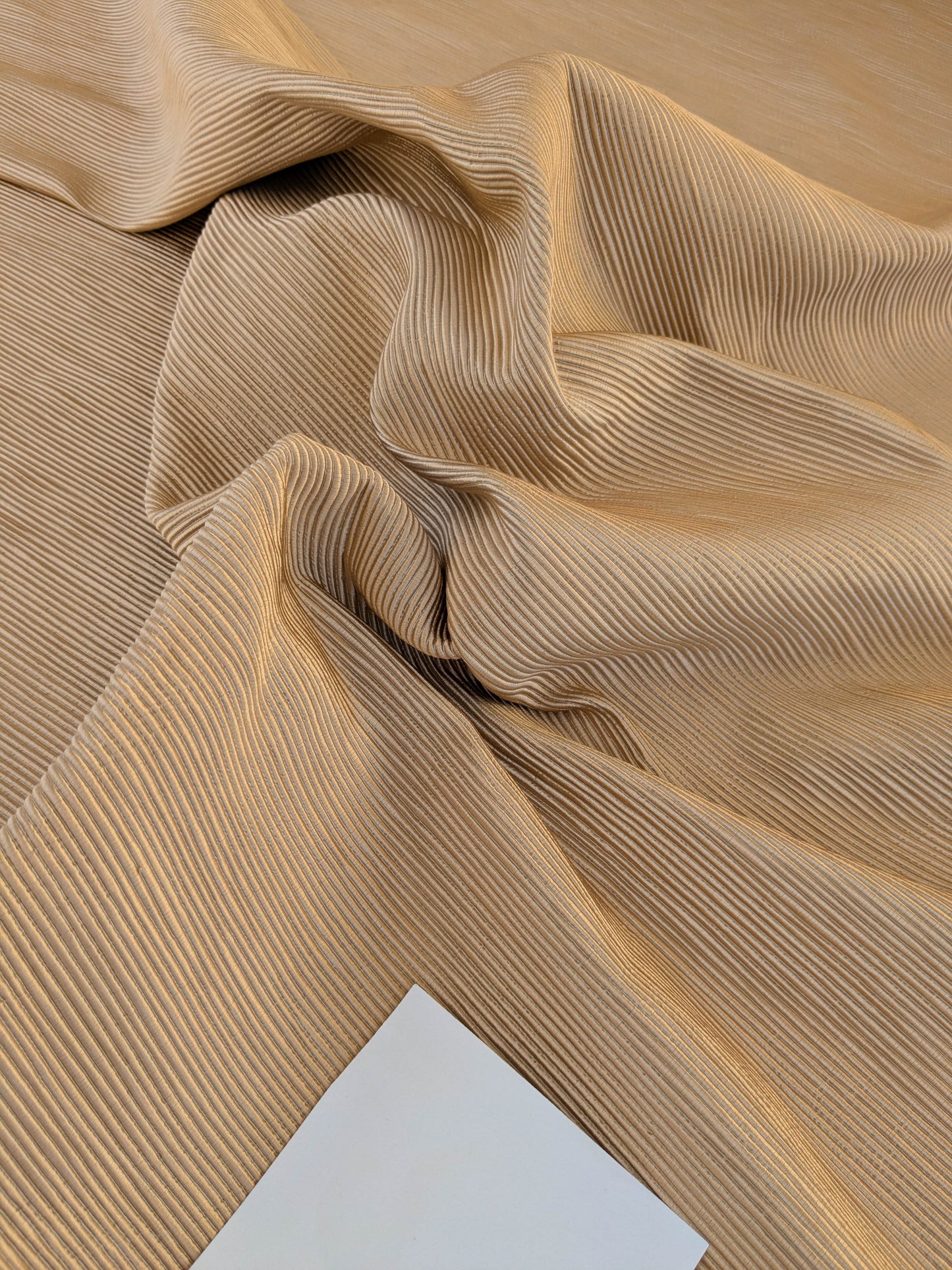 Tapestry Silk Ottoman Almond Wide Ribbed Fabric - Golden -  By The Yard