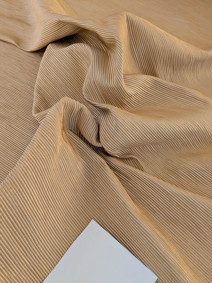 Tapestry Silk Ottoman Almond Wide Ribbed Fabric - Golden -  By The Yard