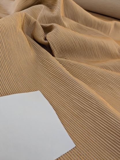 Tapestry Silk Ottoman Almond Wide Ribbed Fabric - Golden -  By The Yard