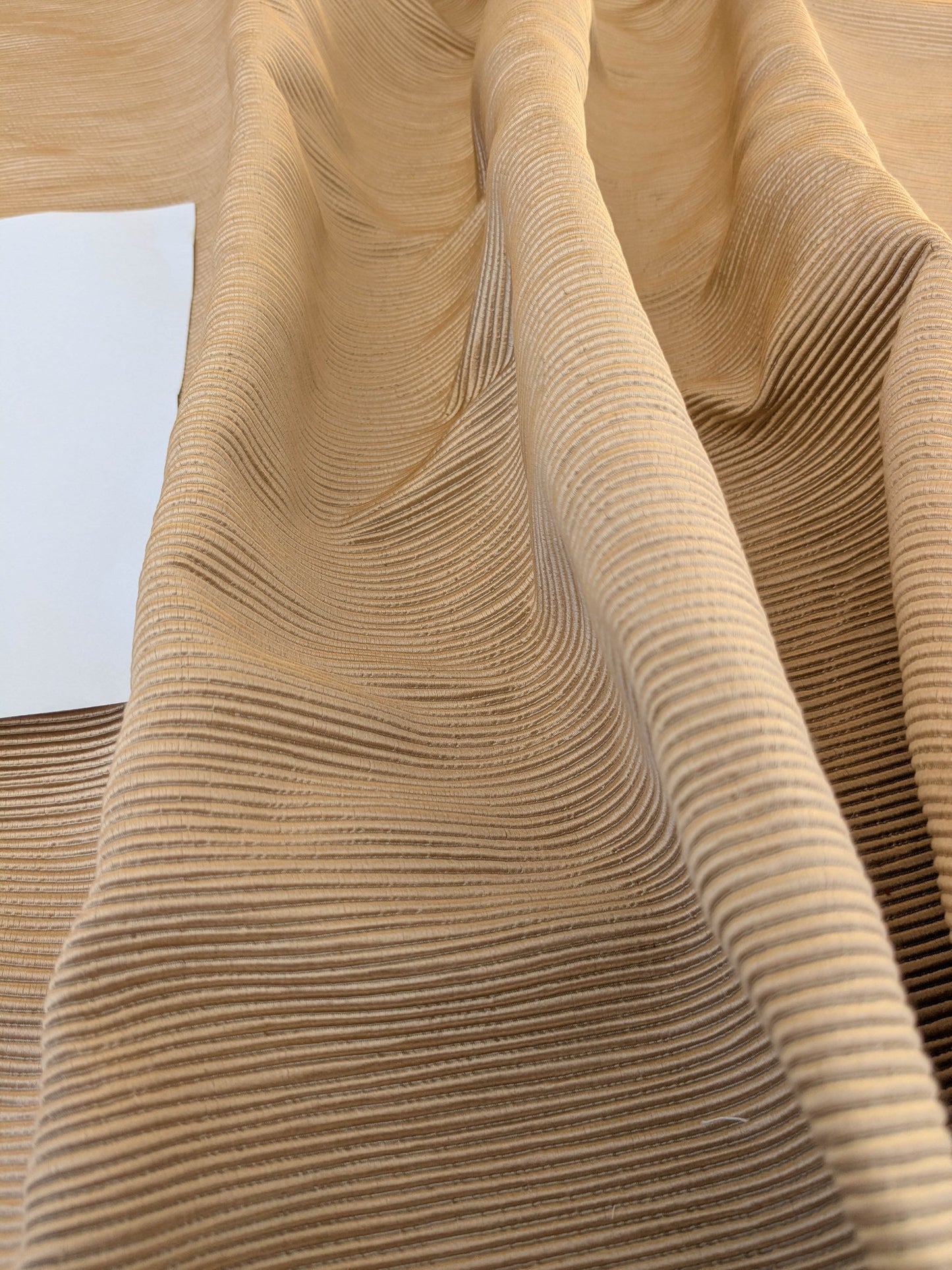 Tapestry Silk Ottoman Almond Wide Ribbed Fabric - Golden -  By The Yard