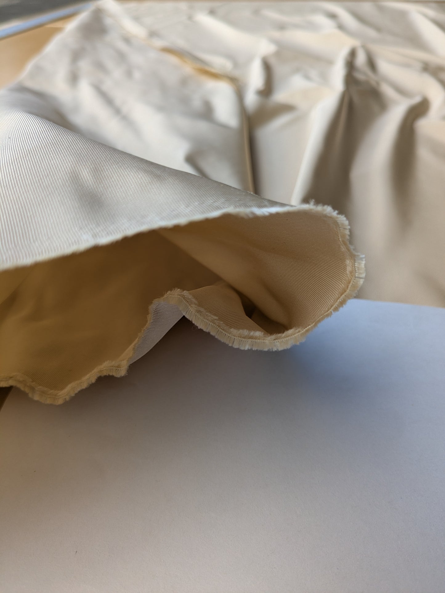 Corringham Beeswax Thick Crisp Silk Faille High End Fabric - Beige - By The Yard