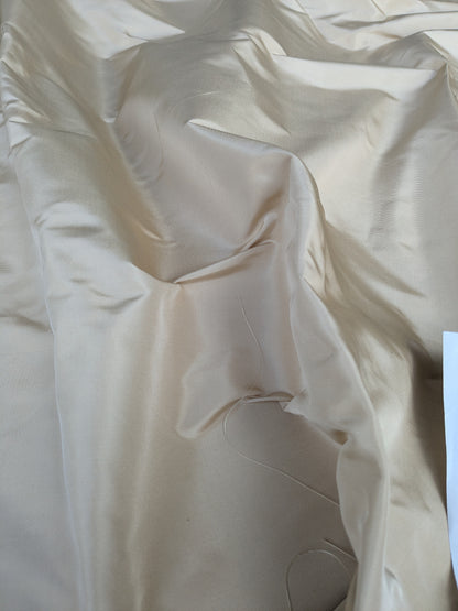 Corringham Beeswax Thick Crisp Silk Faille High End Fabric - Beige - By The Yard