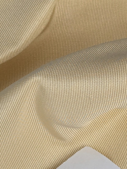 Corringham Soft Primrose Thick Crisp Silk Faille High End Fabric - Ivory - By The Yard