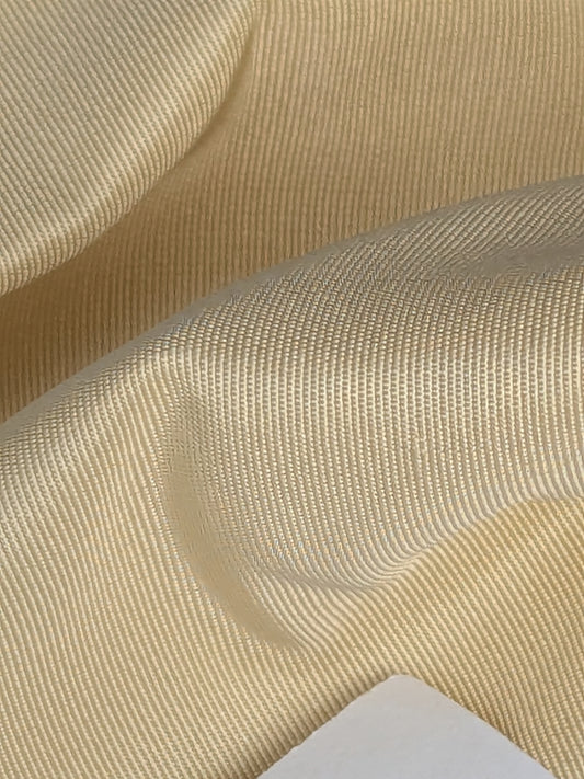 Corringham Soft Primrose Thick Crisp Silk Faille High End Fabric - Ivory - By The Yard