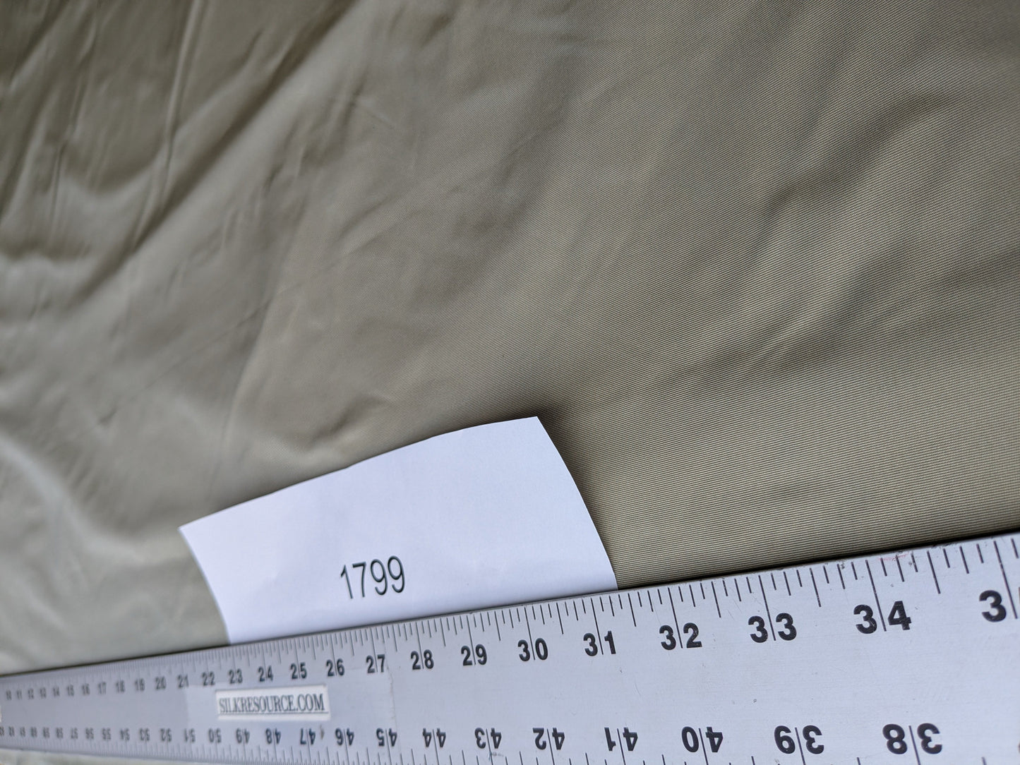 Corringham Foggy Green Thick Crisp Silk Faille High End Fabric - Green - By The Yard