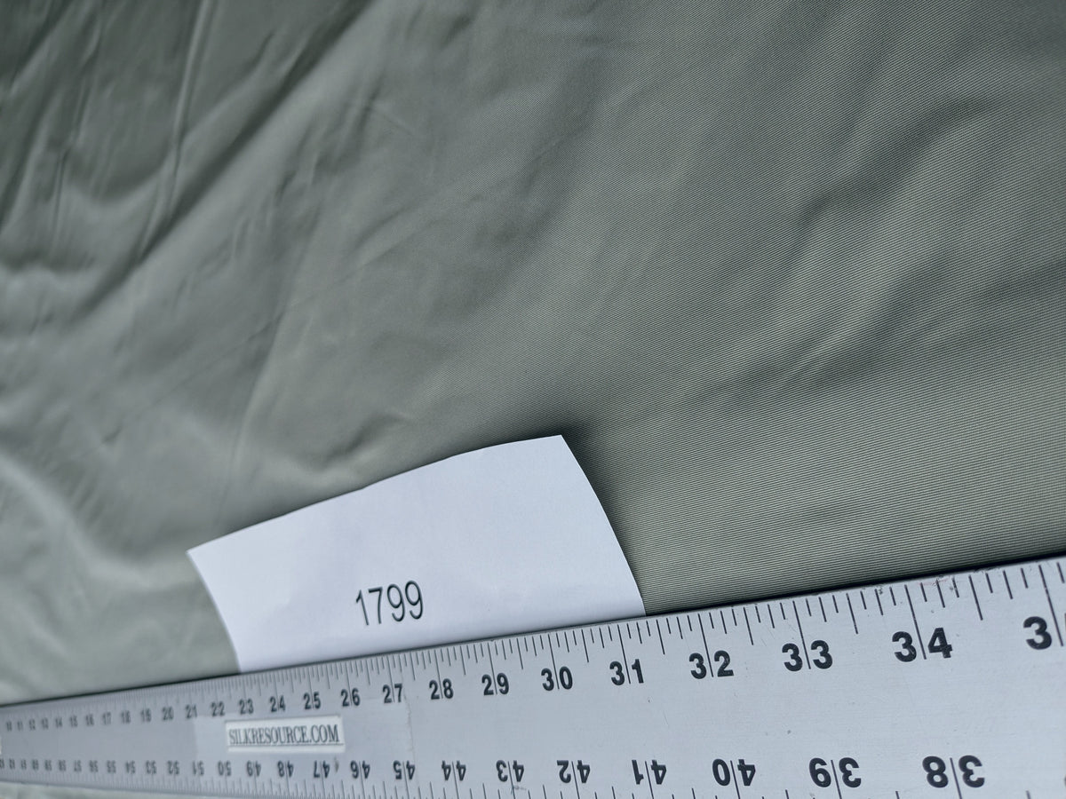 Corringham Foggy Green Thick Crisp Silk Faille High End Fabric - Green - By The Yard
