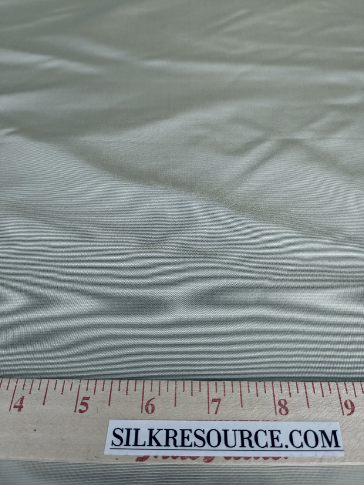 Corringham Foggy Green Thick Crisp Silk Faille High End Fabric - Green - By The Yard