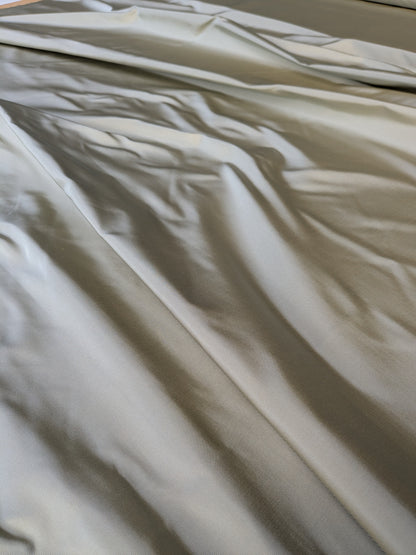 Corringham Foggy Green Thick Crisp Silk Faille High End Fabric - Green - By The Yard