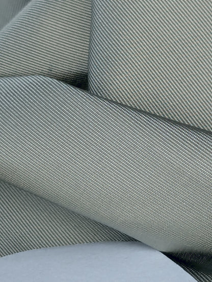 Corringham Foggy Green Thick Crisp Silk Faille High End Fabric - Green - By The Yard