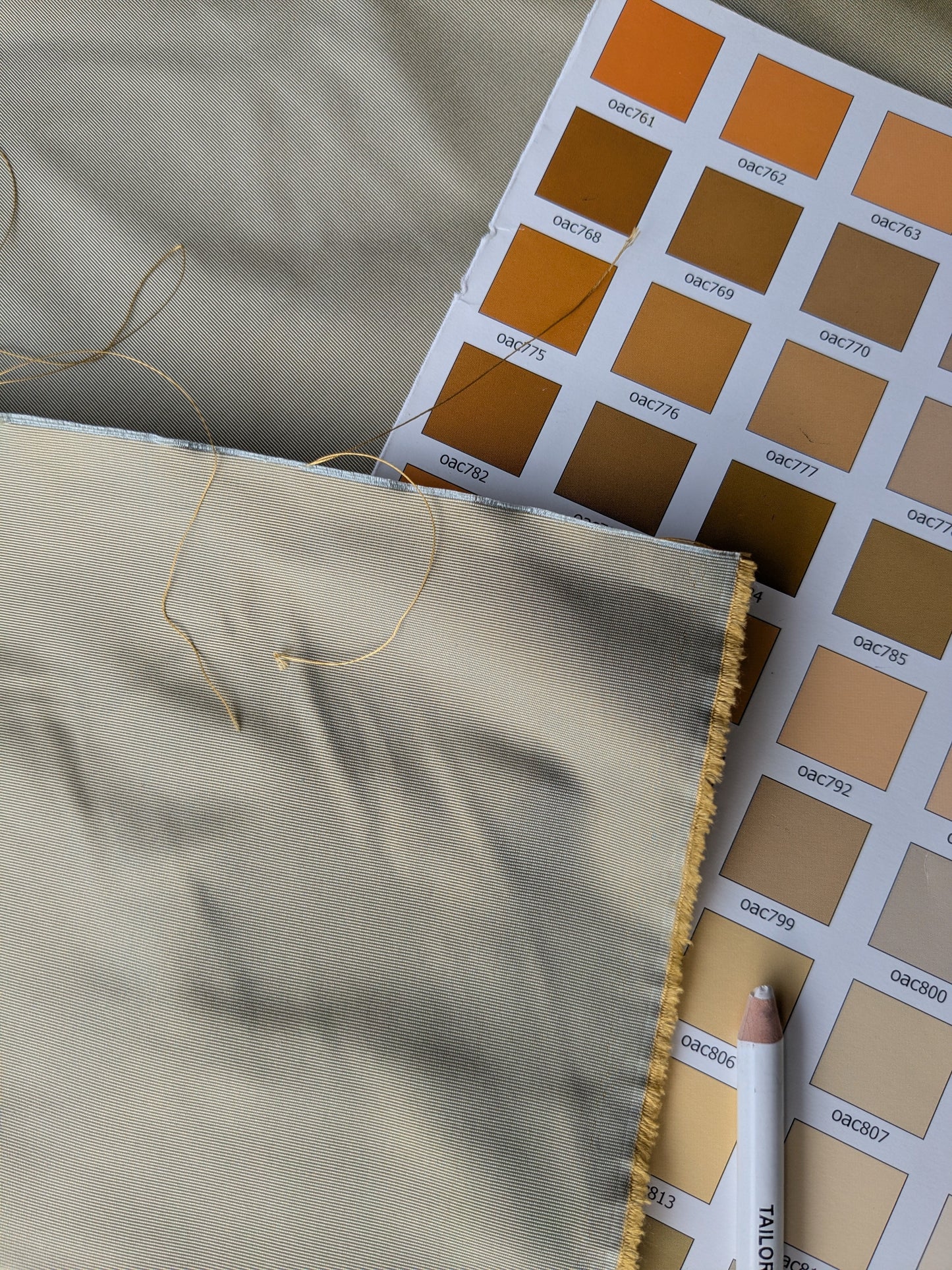 Corringham Foggy Green Thick Crisp Silk Faille High End Fabric - Green - By The Yard