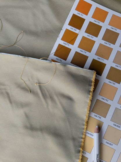 Corringham Foggy Green Thick Crisp Silk Faille High End Fabric - Green - By The Yard