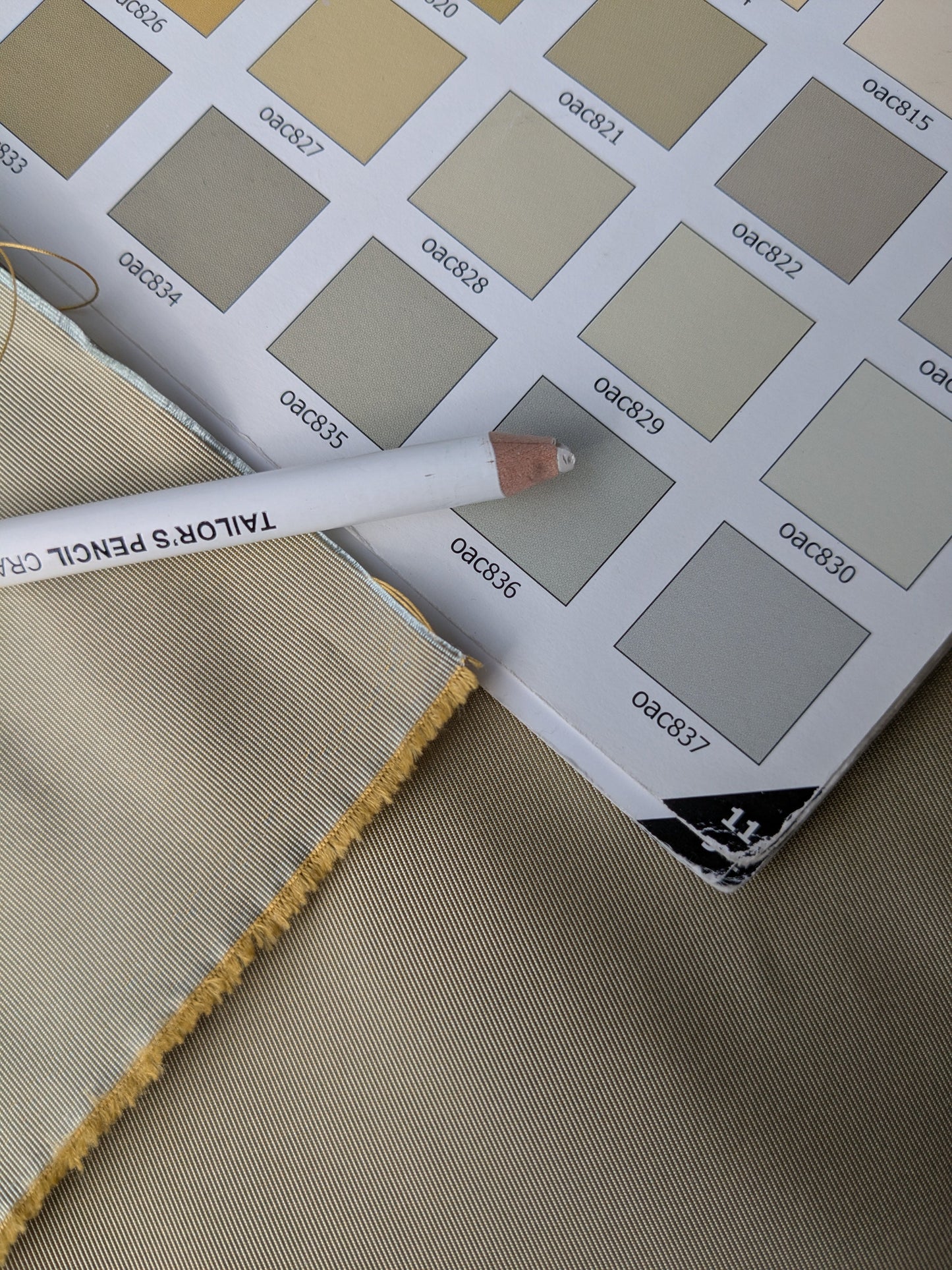 Corringham Foggy Green Thick Crisp Silk Faille High End Fabric - Green - By The Yard