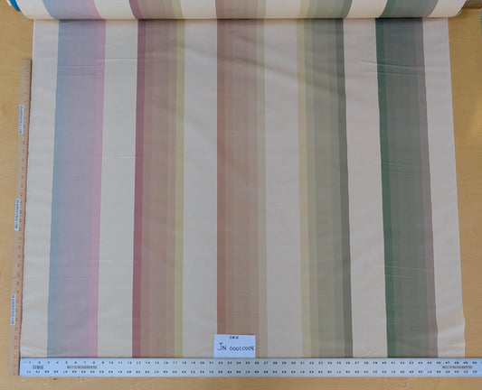 Scalamandre  Mardi Gras Ii Multi Rainbow Stripe Silk Taffeta Pink Green Purple Beige Ombre MSRP USD 180/Y