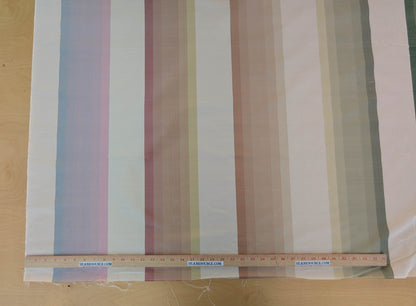 Scalamandre  Mardi Gras Ii Multi Rainbow Stripe Silk Taffeta Pink Green Purple Beige Ombre MSRP USD 180/Y