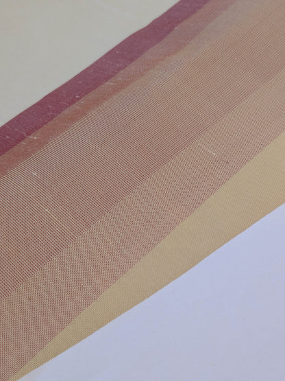 Scalamandre  Mardi Gras Ii Multi Rainbow Stripe Silk Taffeta Pink Green Purple Beige Ombre MSRP USD 180/Y