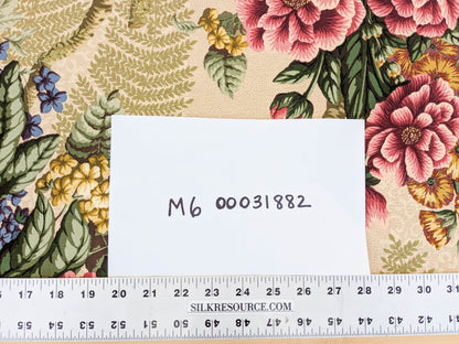 Scalamandre Old World Weavers Romsey Multi/ Creme  Cotton Floral Print Fabric - White - By The Yard