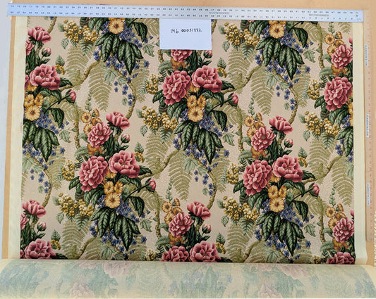 Scalamandre Old World Weavers Romsey Multi/ Creme  Cotton Floral Print Fabric - White - By The Yard