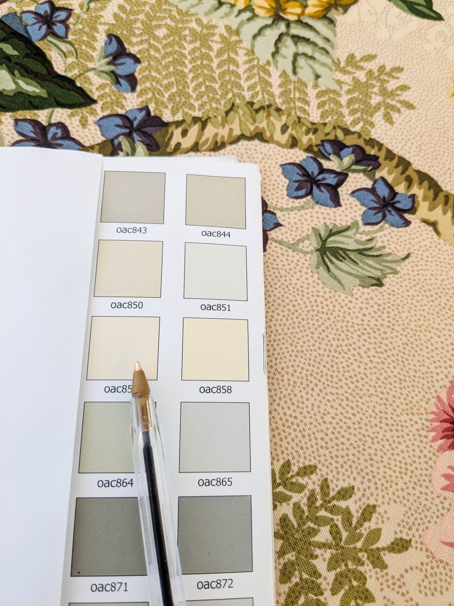 Scalamandre Old World Weavers Romsey Multi/ Creme  Cotton Floral Print Fabric - White - By The Yard