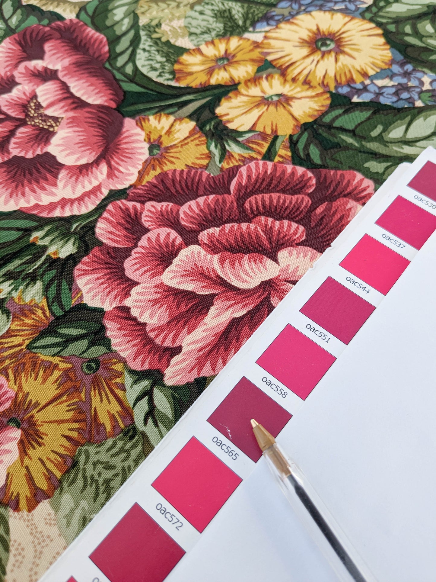 Scalamandre Old World Weavers Romsey Multi/ Creme  Cotton Floral Print Fabric - White - By The Yard