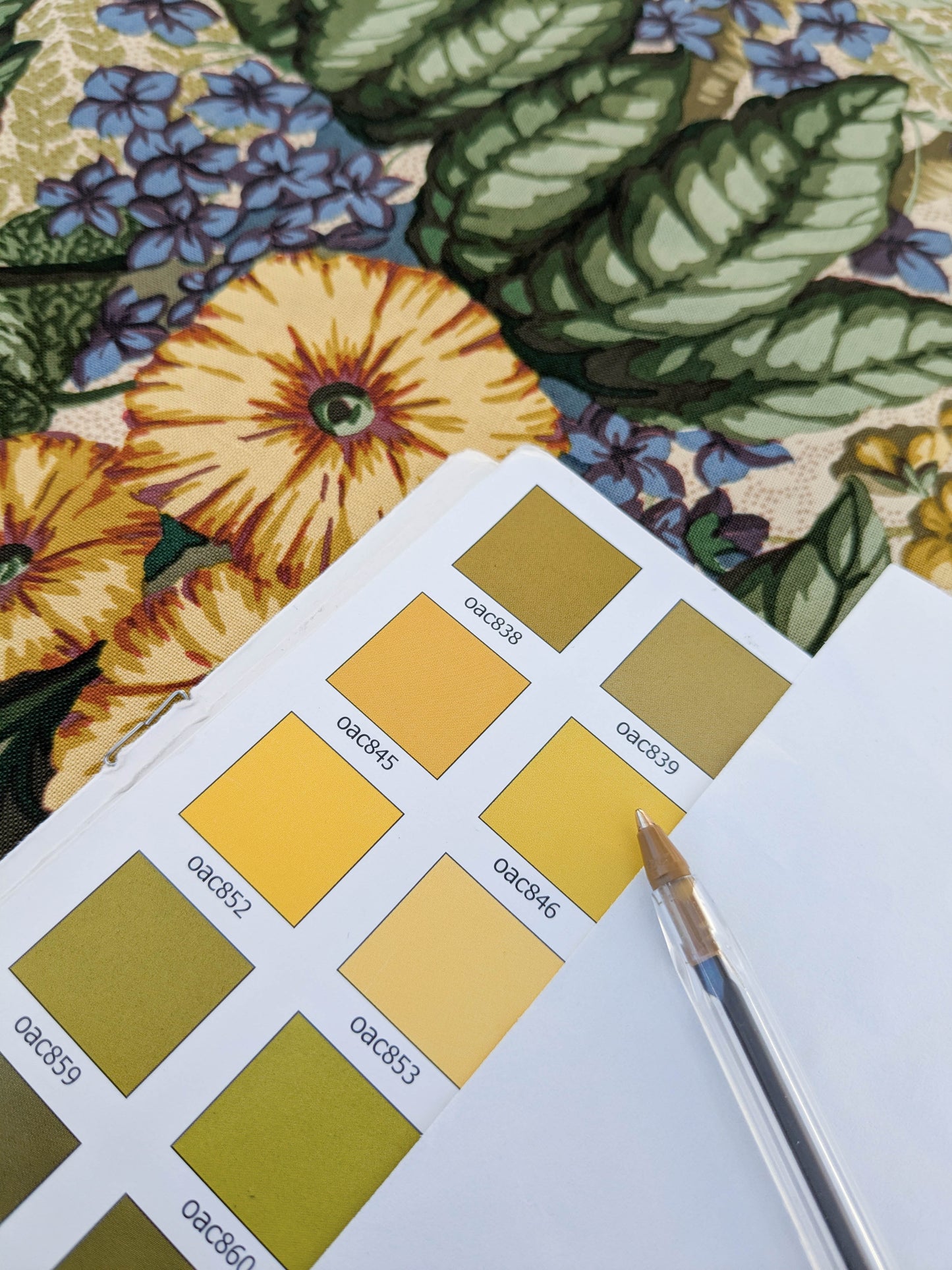 Scalamandre Old World Weavers Romsey Multi/ Creme  Cotton Floral Print Fabric - White - By The Yard