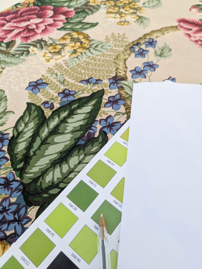 Scalamandre Old World Weavers Romsey Multi/ Creme  Cotton Floral Print Fabric - White - By The Yard