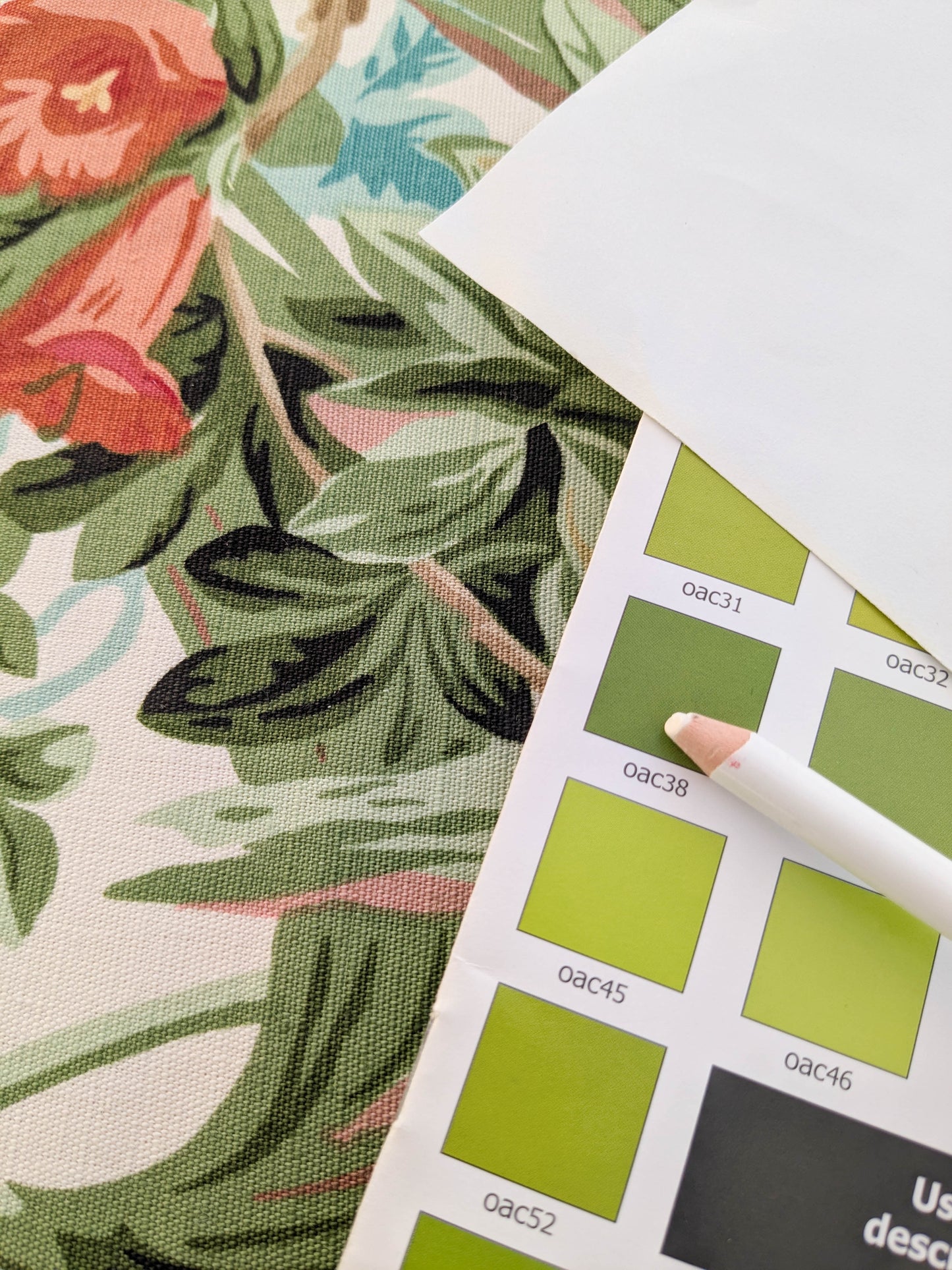 Historical Bella Flora Tropical Floral Chintz Linen Cotton Print Fabric- Pink on White - By The Yard