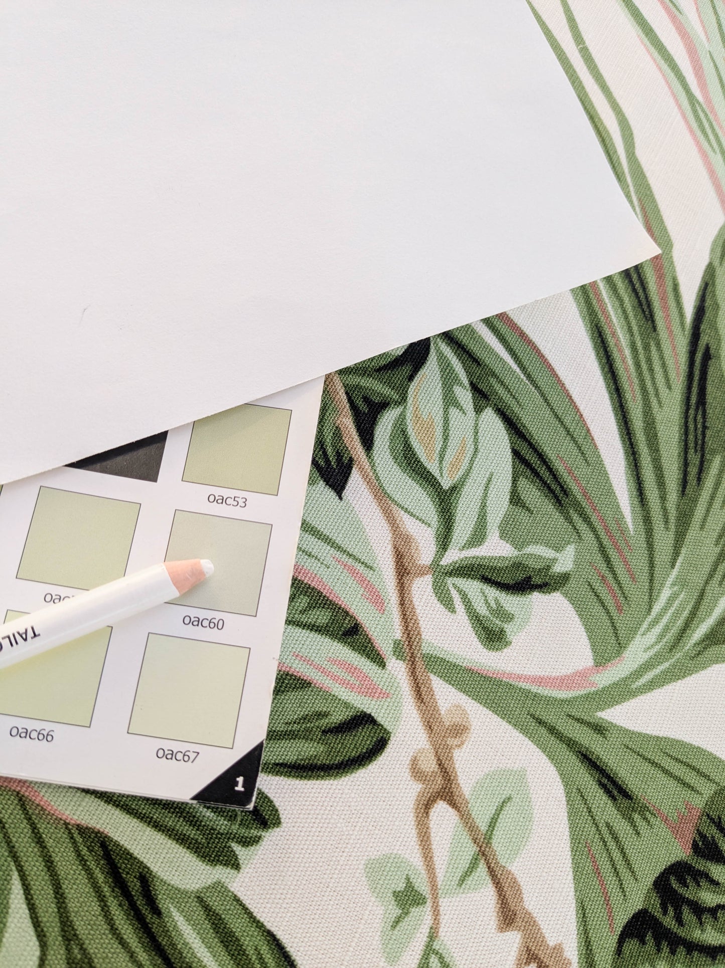 Historical Bella Flora Tropical Floral Chintz Linen Cotton Print Fabric- Pink on White - By The Yard