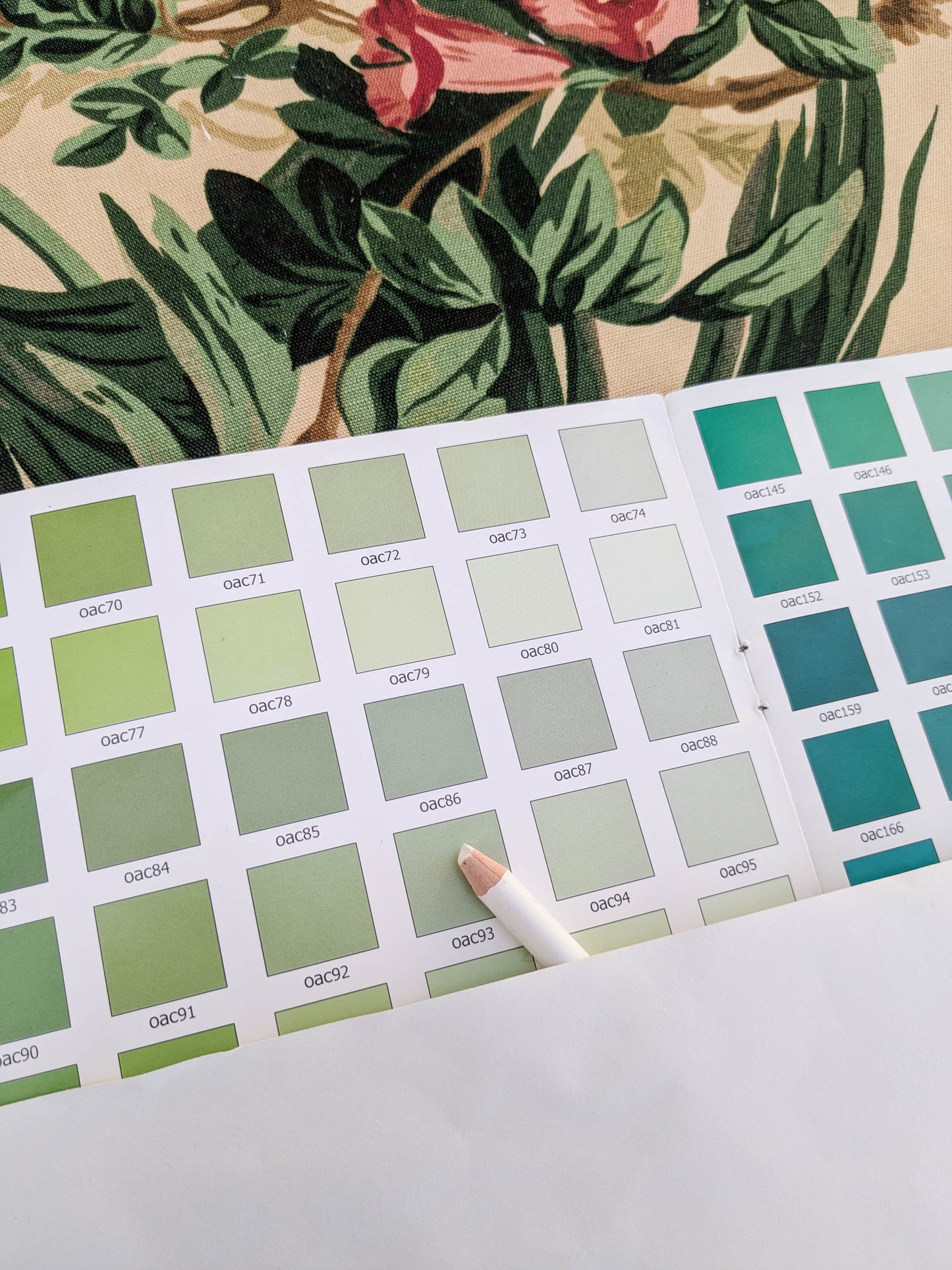 Historical Bella Flora Tropical Floral Chintz Linen Cotton Print Fabric- Pink on  Beige - By The Yard