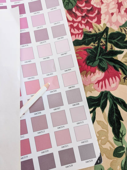 Historical Bella Flora Tropical Floral Chintz Linen Cotton Print Fabric- Pink on  Beige - By The Yard