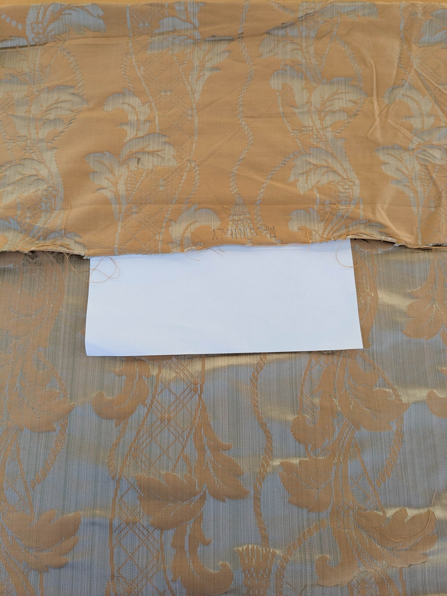 Tuscany Acanthus Silk Damask Stripe - Gold Pale Sage  - By The Yard