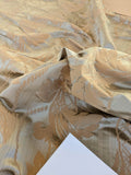 Tuscany Acanthus Silk Damask Stripe - Gold Pale Sage  - By The Yard