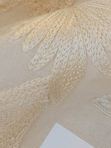 Dauphine Hand Embroidery Linen Cotton Crewel Bone China - White Cream - By The Yard