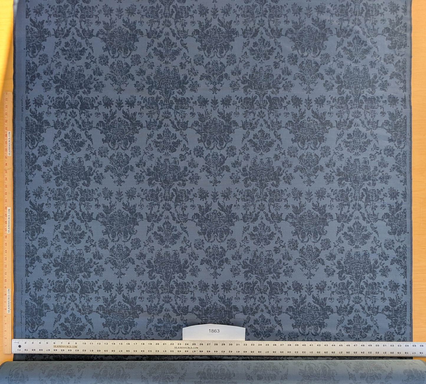 Windsor Castle Renaissance Resist Print Silk Damask - Sapphire Blue - By The Yard