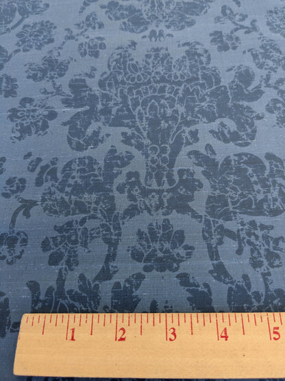 Windsor Castle Renaissance Resist Print Silk Damask - Sapphire Blue - By The Yard