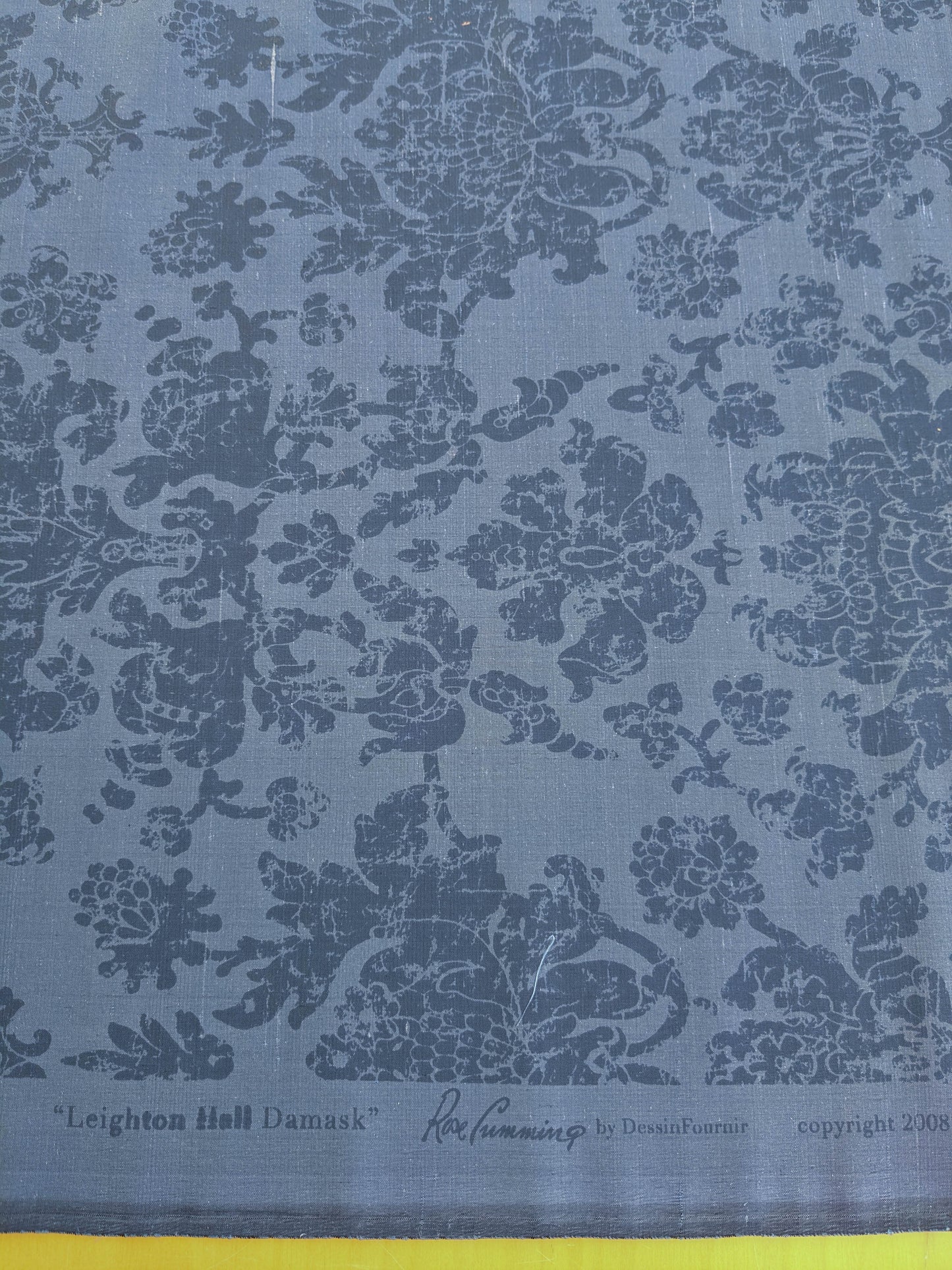 Windsor Castle Renaissance Resist Print Silk Damask - Sapphire Blue - By The Yard