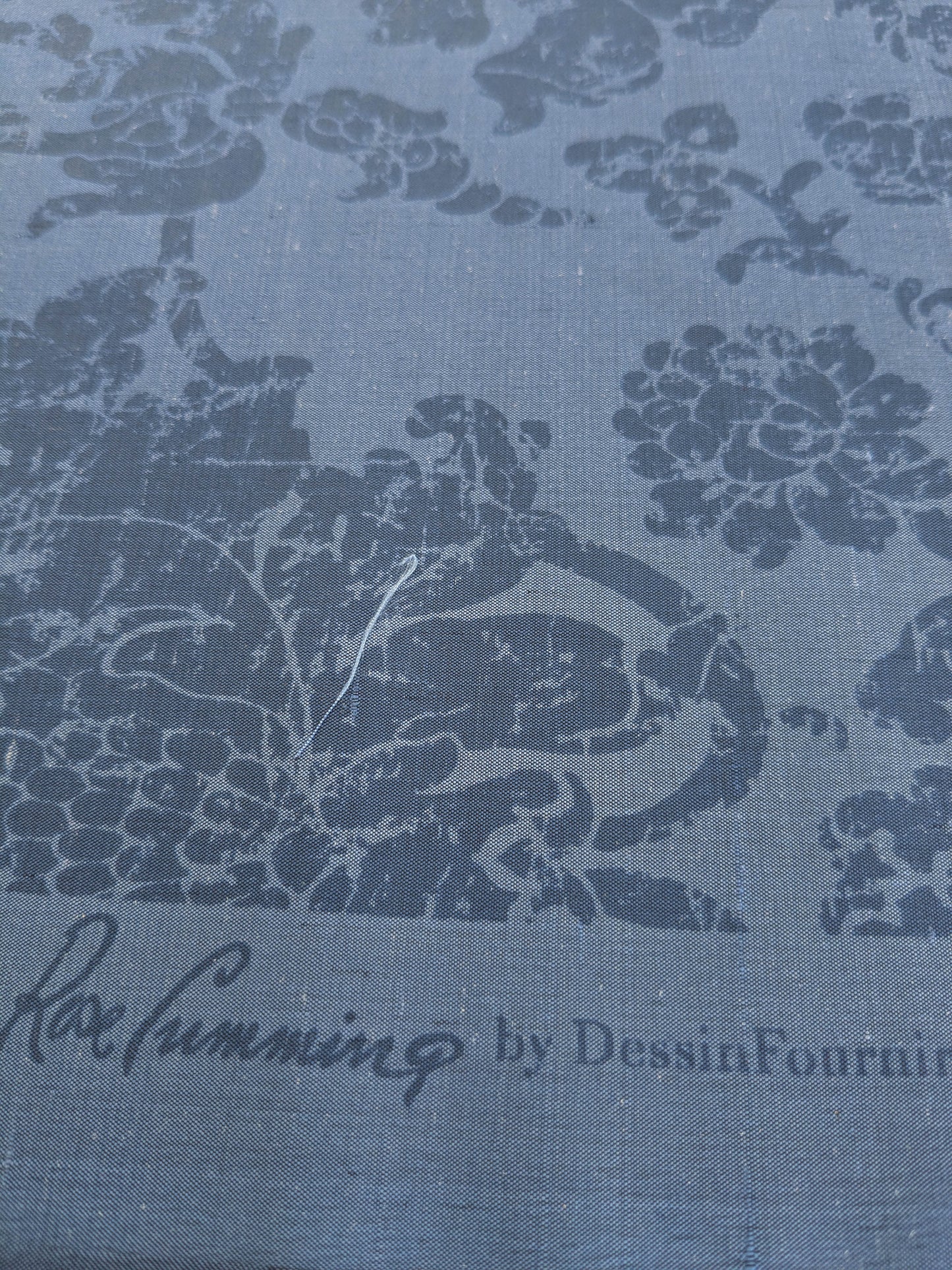 Windsor Castle Renaissance Resist Print Silk Damask - Sapphire Blue - By The Yard