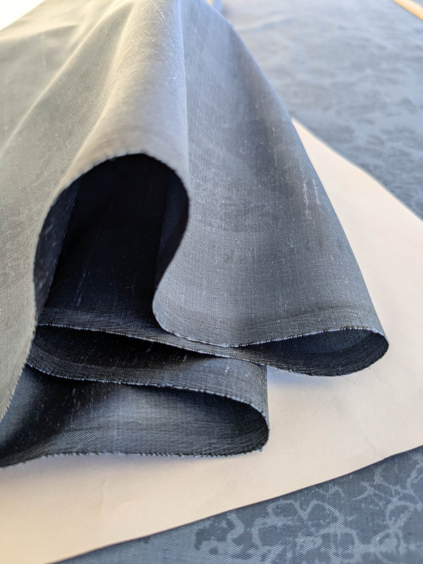 Windsor Castle Renaissance Resist Print Silk Damask - Sapphire Blue - By The Yard