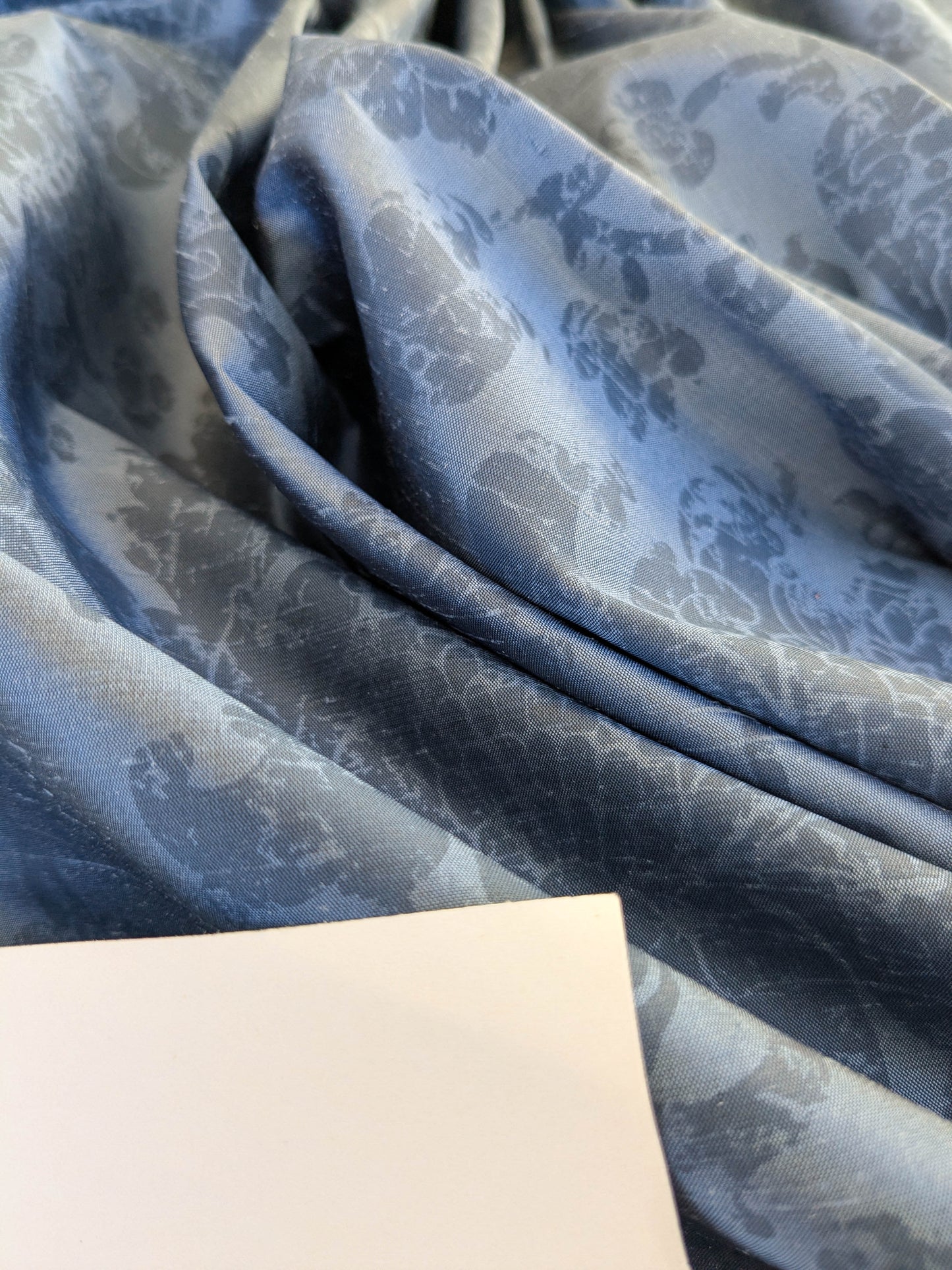 Windsor Castle Renaissance Resist Print Silk Damask - Sapphire Blue - By The Yard