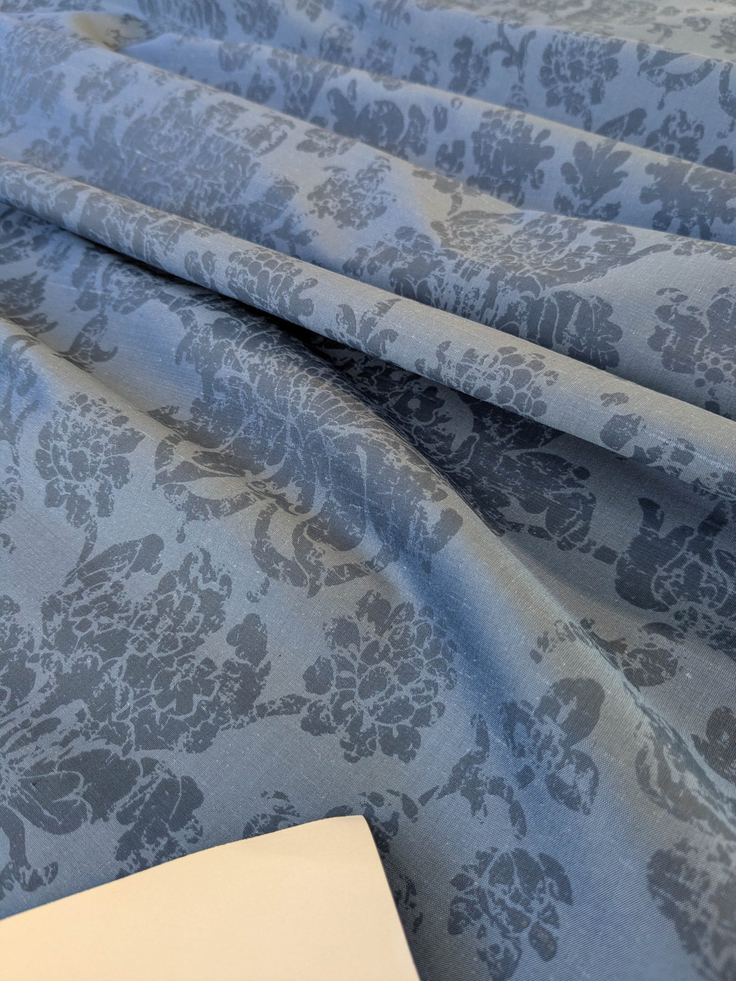 Windsor Castle Renaissance Resist Print Silk Damask - Sapphire Blue - By The Yard