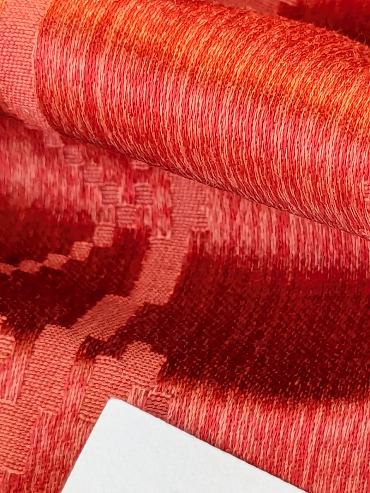 Tuscany Acanthus Silk Damask Stripe - Ruby Red  - By The Yard