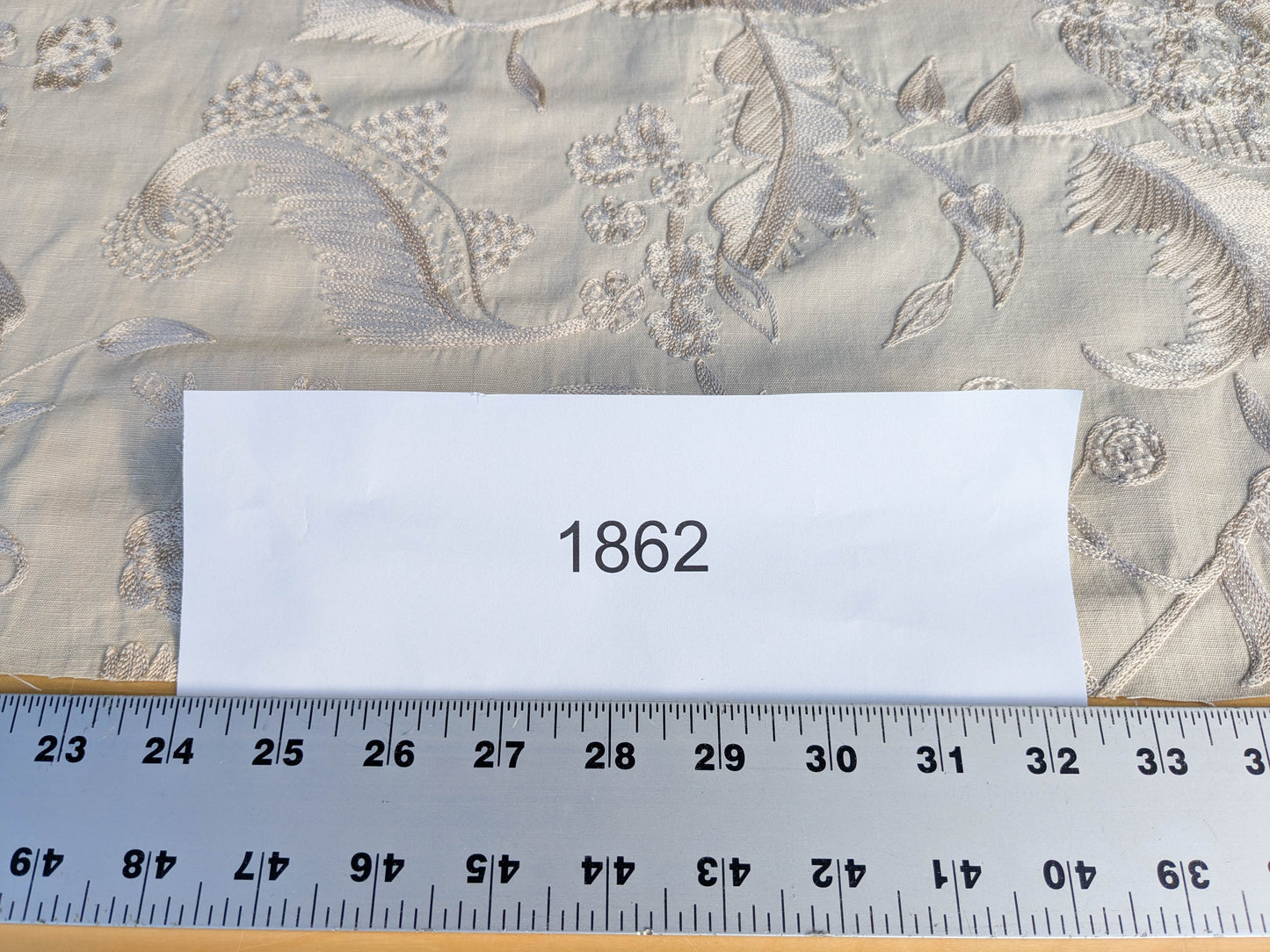 Dauphine Hand Embroidery Linen Cotton Crewel Oatmeal - Natural White - By The Yard