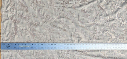 Dauphine Hand Embroidery Linen Cotton Crewel Oatmeal - Natural White - By The Yard