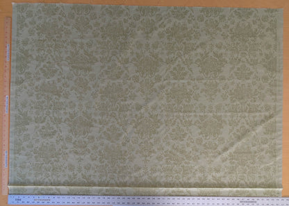 Windsor Castle Renaissance Resist Print Silk Damask - Light Green - By The Yard