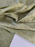 Windsor Castle Renaissance Resist Print Silk Damask - Light Green - By The Yard