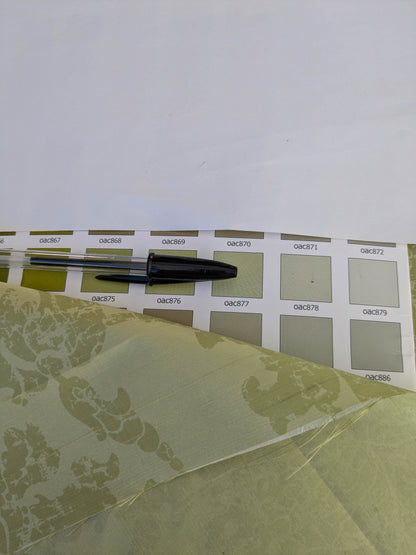 Windsor Castle Renaissance Resist Print Silk Damask - Light Green - By The Yard