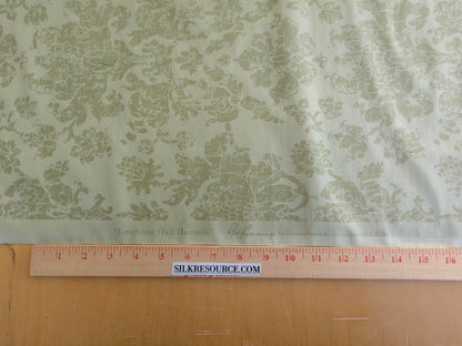 Windsor Castle Renaissance Resist Print Silk Damask - Light Green - By The Yard