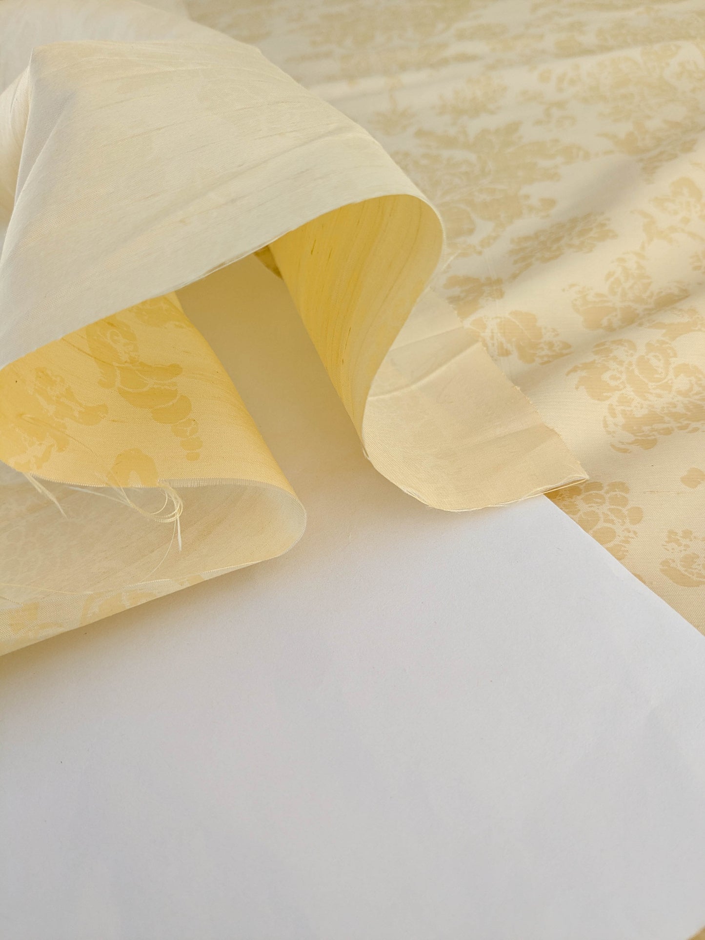 Windsor Castle Renaissance Resist Print Silk Damask - Sun Yellow - By The Yard